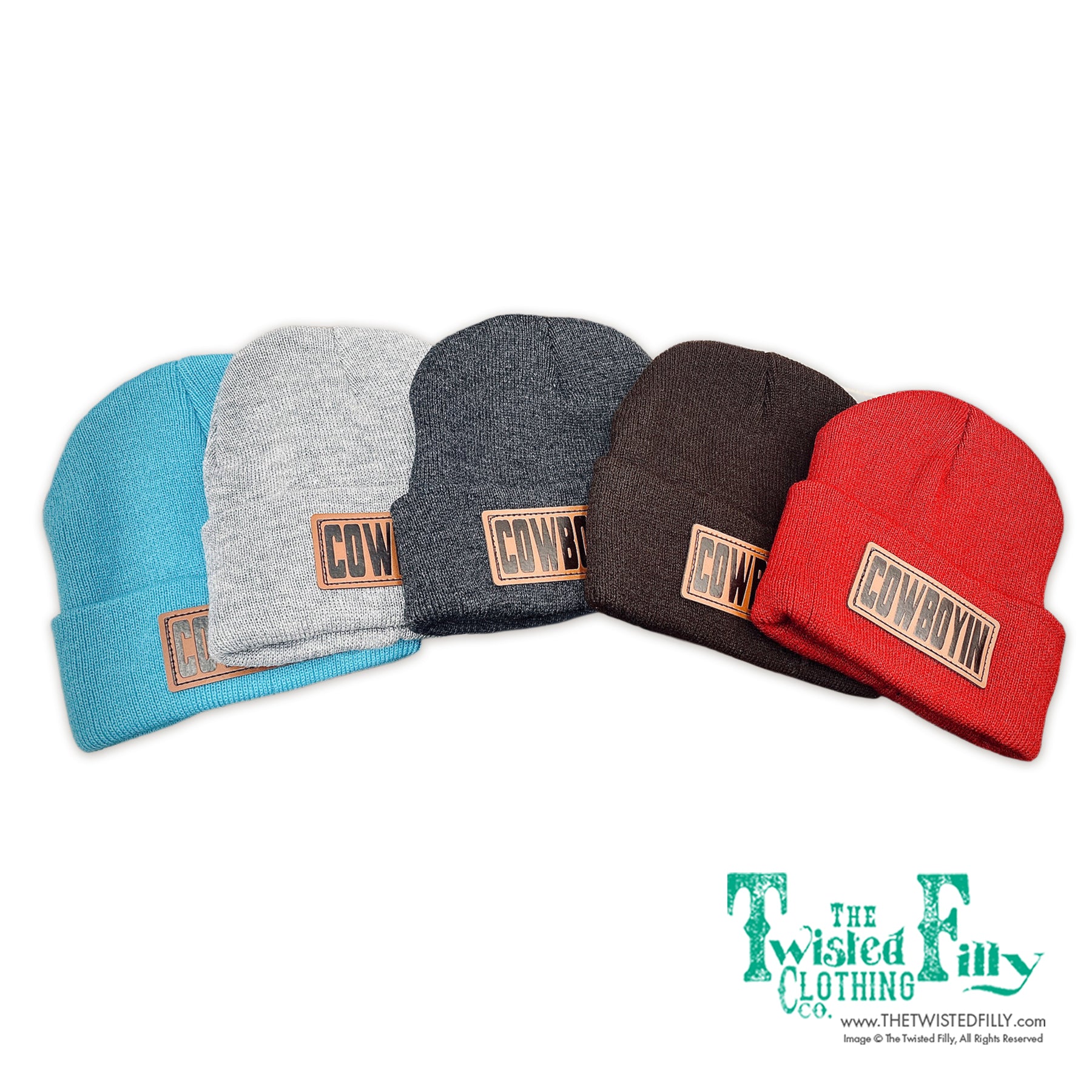 Cowboyin' Leather Patch Beanie - Heather Gray – The Twisted Filly Clothing  Co.