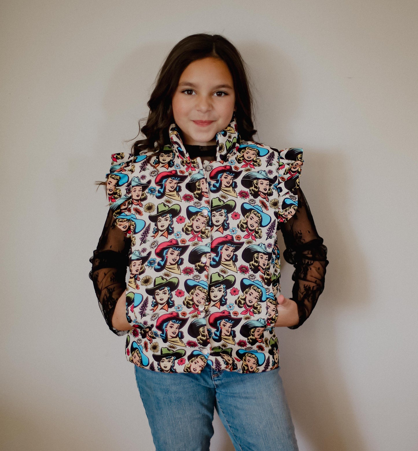 Mint Cowgirl - Youth - Ruffle Vest