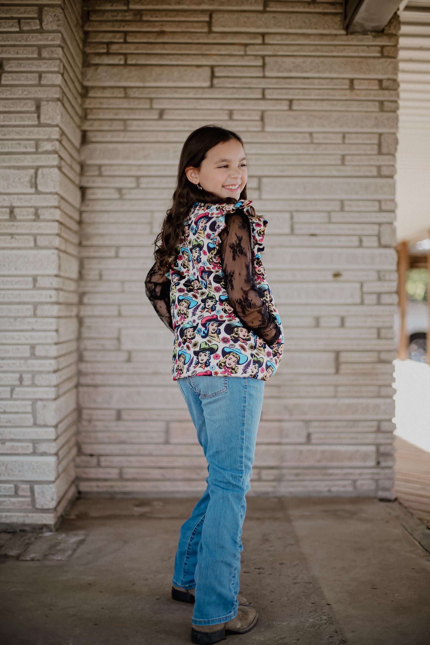 Mint Cowgirl - Toddler - Ruffle Vest