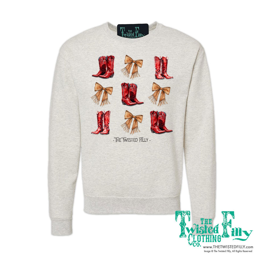 Boots & Bows - Adult Womens Sweatshirt - Assorted Colors