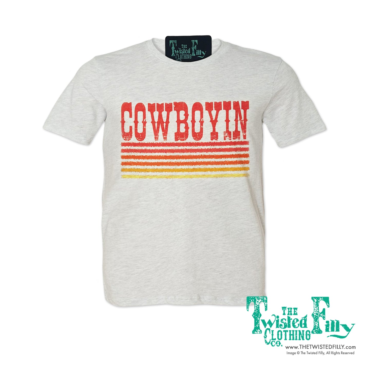 Retro Cowboyin - S/S Youth Tee - Ash
