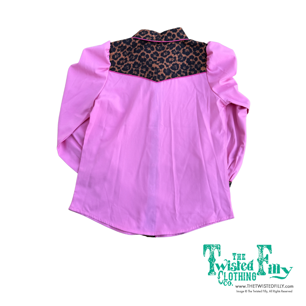 Pink Cheetah Yoke - Toddler LS Pearl Snap