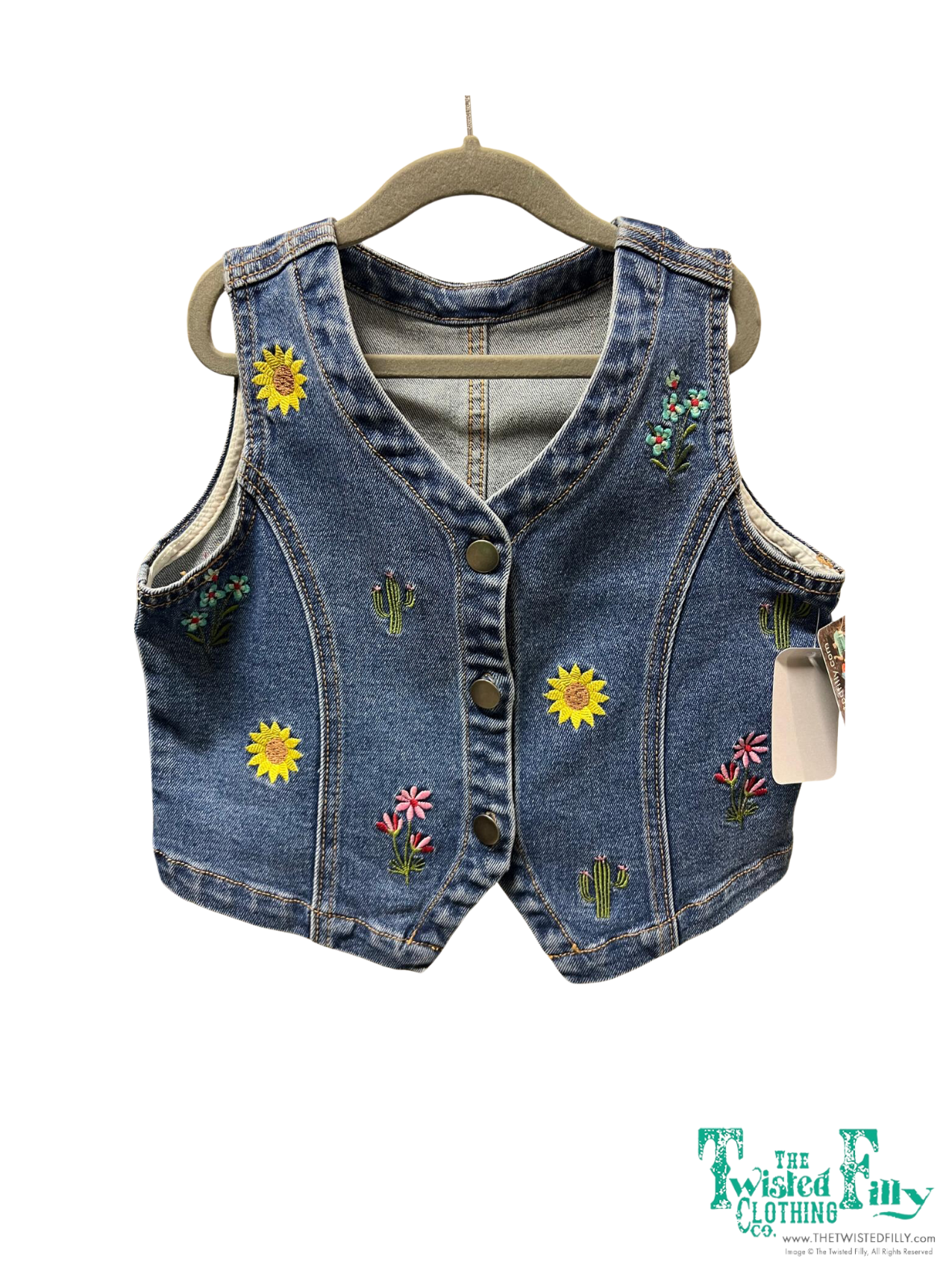 Denim Vest Embroidery - Toddler