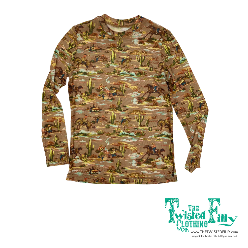 Taupe Cowboy - Toddler Mesh LS Top