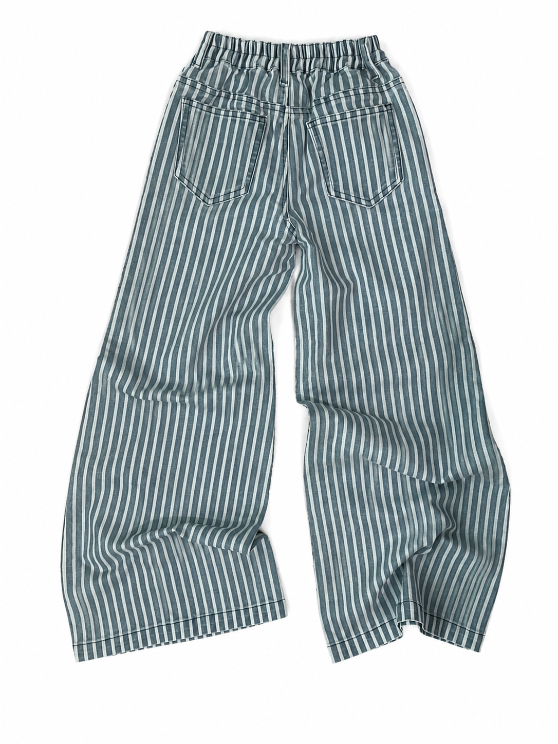 White Striped Denim - Toddler Bell Pants
