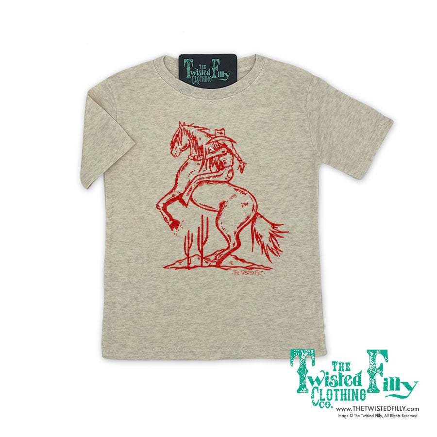 Bucking Cowgirl - Toddler Girls Tee - Assorted Colors