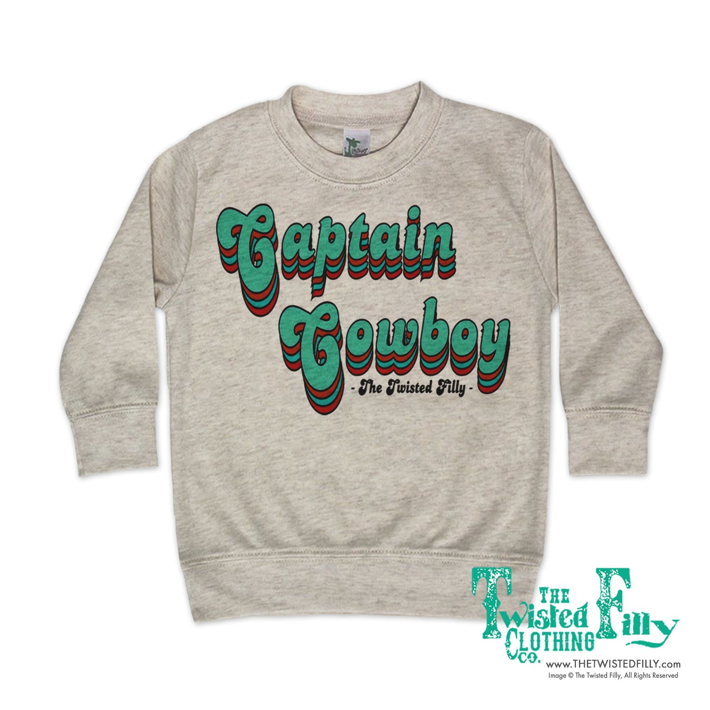 Captain Cowboy - Boys Toddler Pullover - Oatmeal