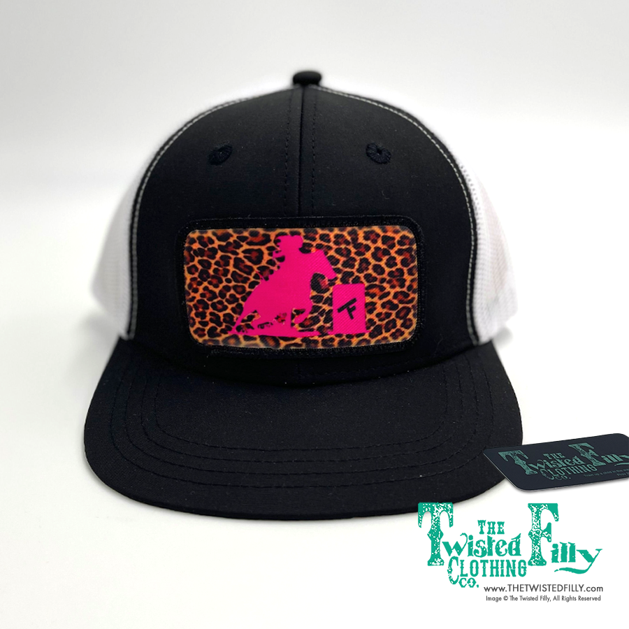 Hot Pink Cheetah Barrel Racer - Infant / Toddler Snapback Hat - Black/White