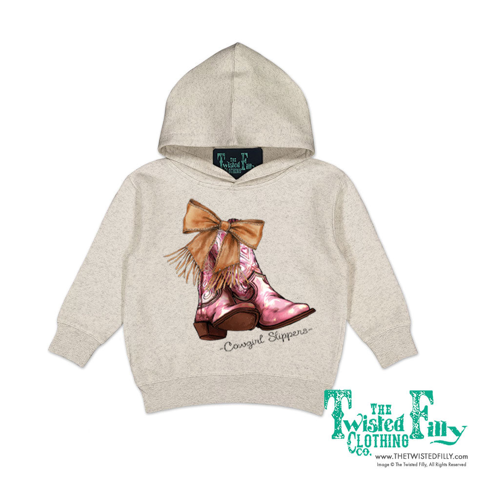 Cowgirl Slippers - Toddler Hoodie - Oatmeal