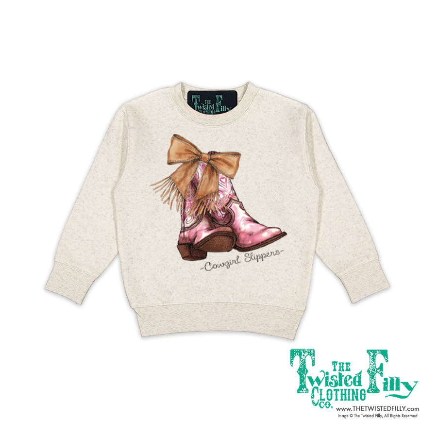 Cowgirl Slippers - Toddler Sweatshirt - Oatmeal