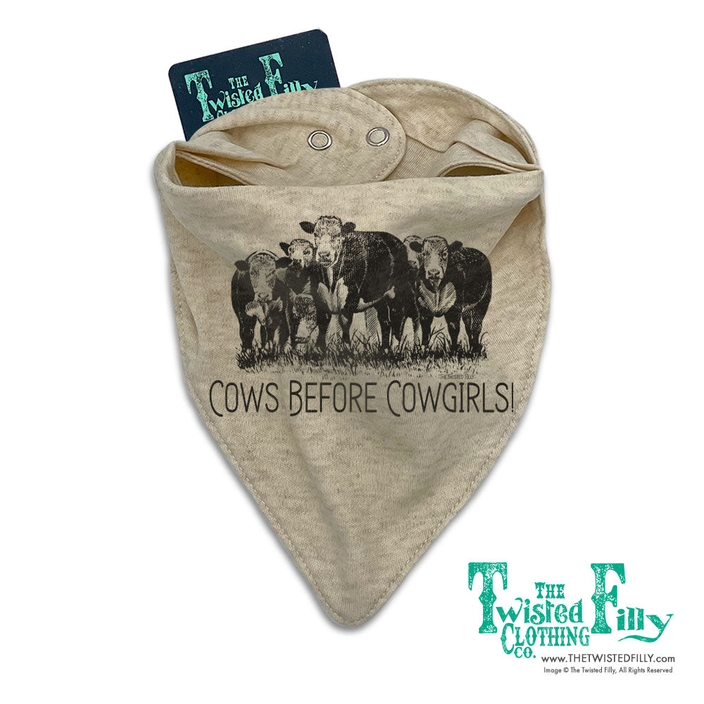 Cows Before Cowgirls - Infant Boys Bandana Bib - Assorted Colors