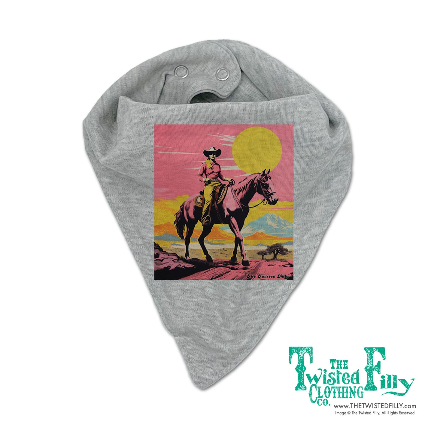 Desert Cowgirl - Girls Infant Bandana Bib - Assorted Colors