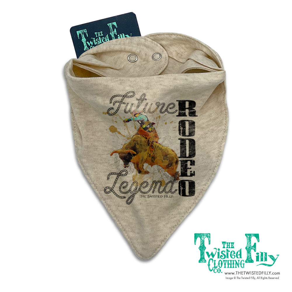 Future Rodeo Legend Bull - Infant Bandana Bib - Oatmeal