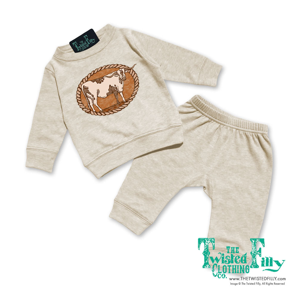 Longhorn Rope - Infant Two Piece Outfit - Oatmeal