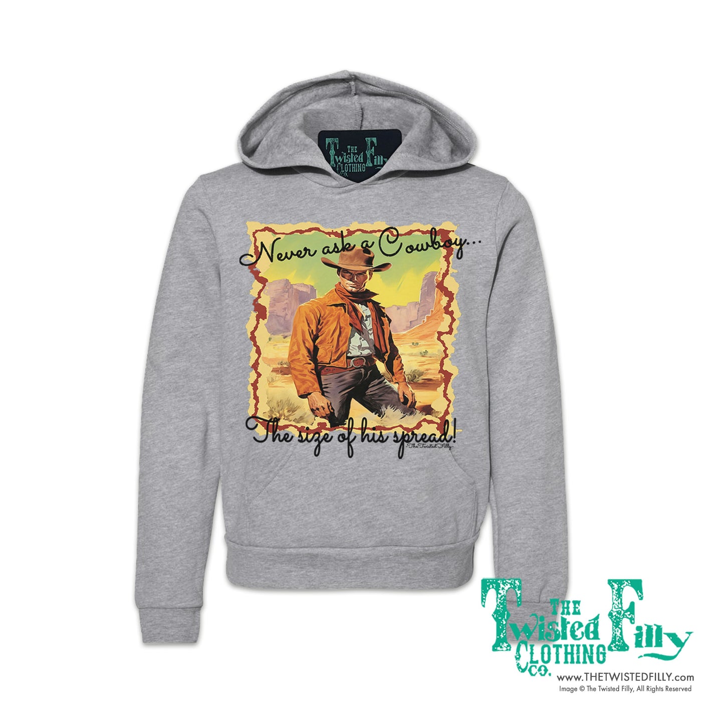 Never Ask A Cowboy - Youth Girls Hoodie - Assorted Colors