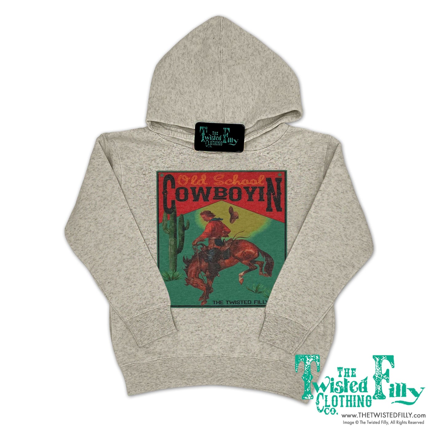 Old School Cowboyin' - Adult Hoodie - Oatmeal