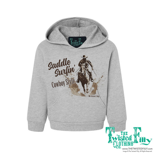 Saddle Surfin' Cowboy Style - Toddler Boys Hoodie - Assorted Colors