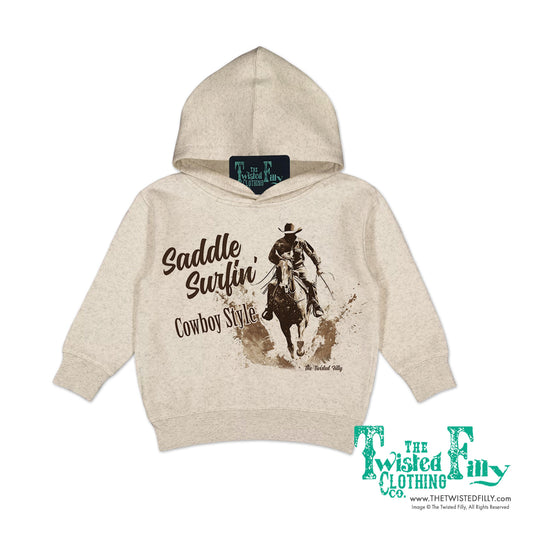 Saddle Surfin' Cowboy Style - Toddler Boys Hoodie - Assorted Colors