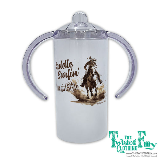 Saddle Surfin' Cowgirl Style Girls Toddler Sippy