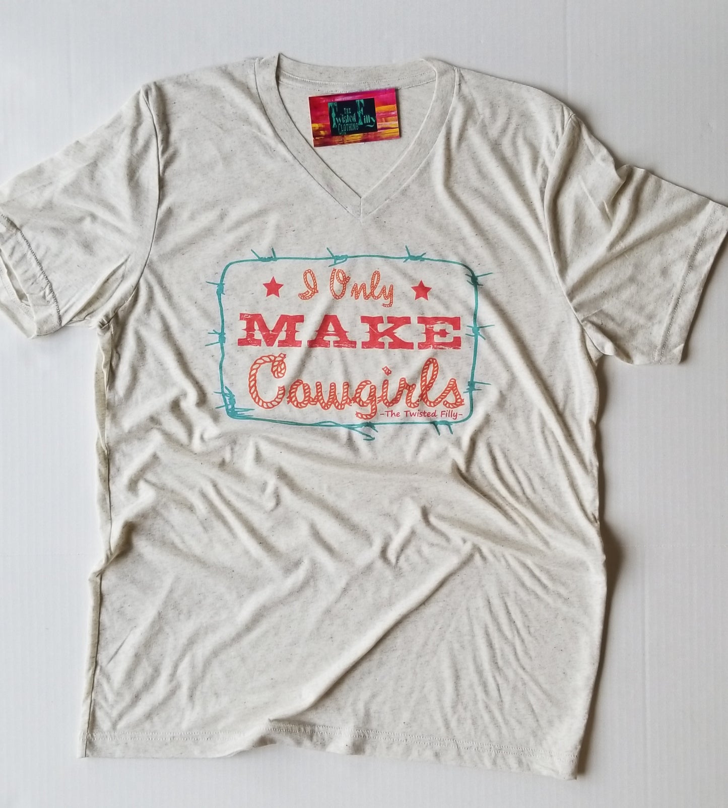 I Only Make Cowgirls - S/S Adult Crew Neck Tee - Oatmeal