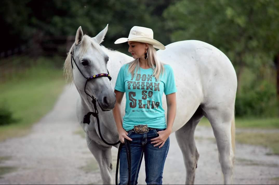 I Don't Think So Slim Adult S/S Tee Turquoise