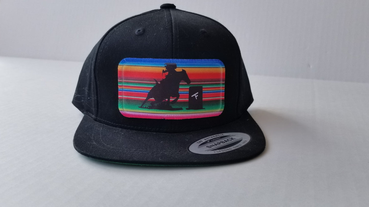 Serape Barrel Racer - Youth/Adult Snapback Hat - Black