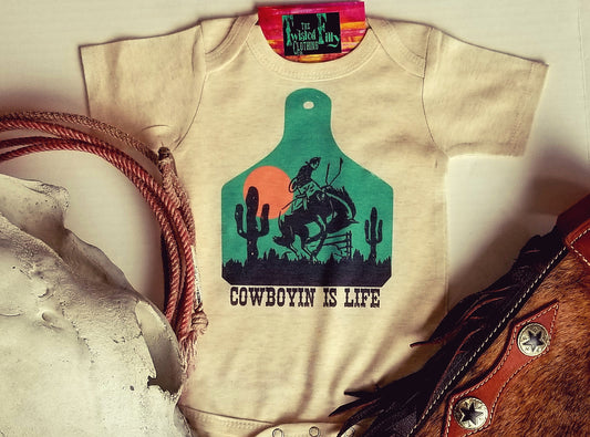 Cowboyin' Is Life  - S/S Infant One Piece - Oatmeal