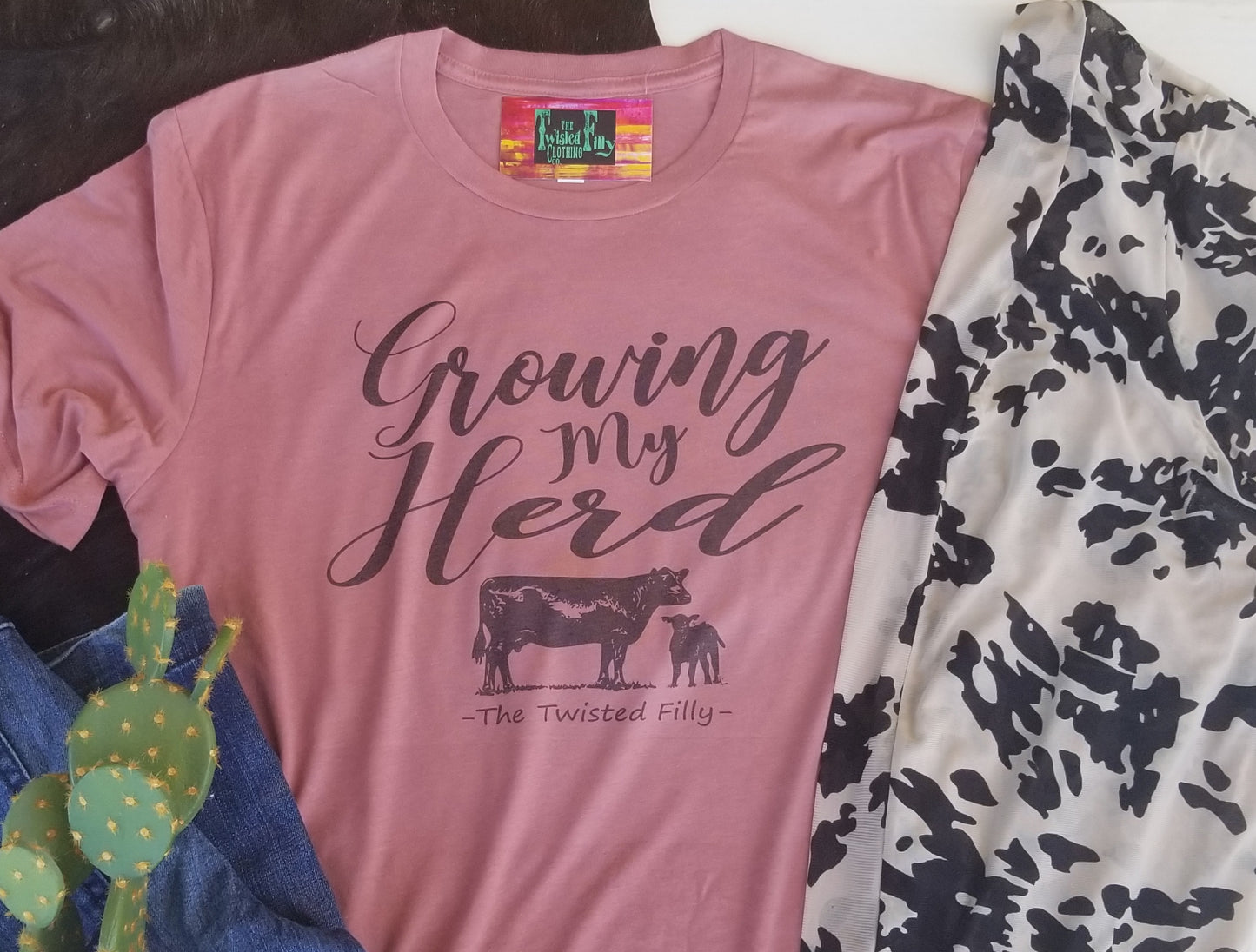 Growing My Herd - Womens S/S Tee - Mauve