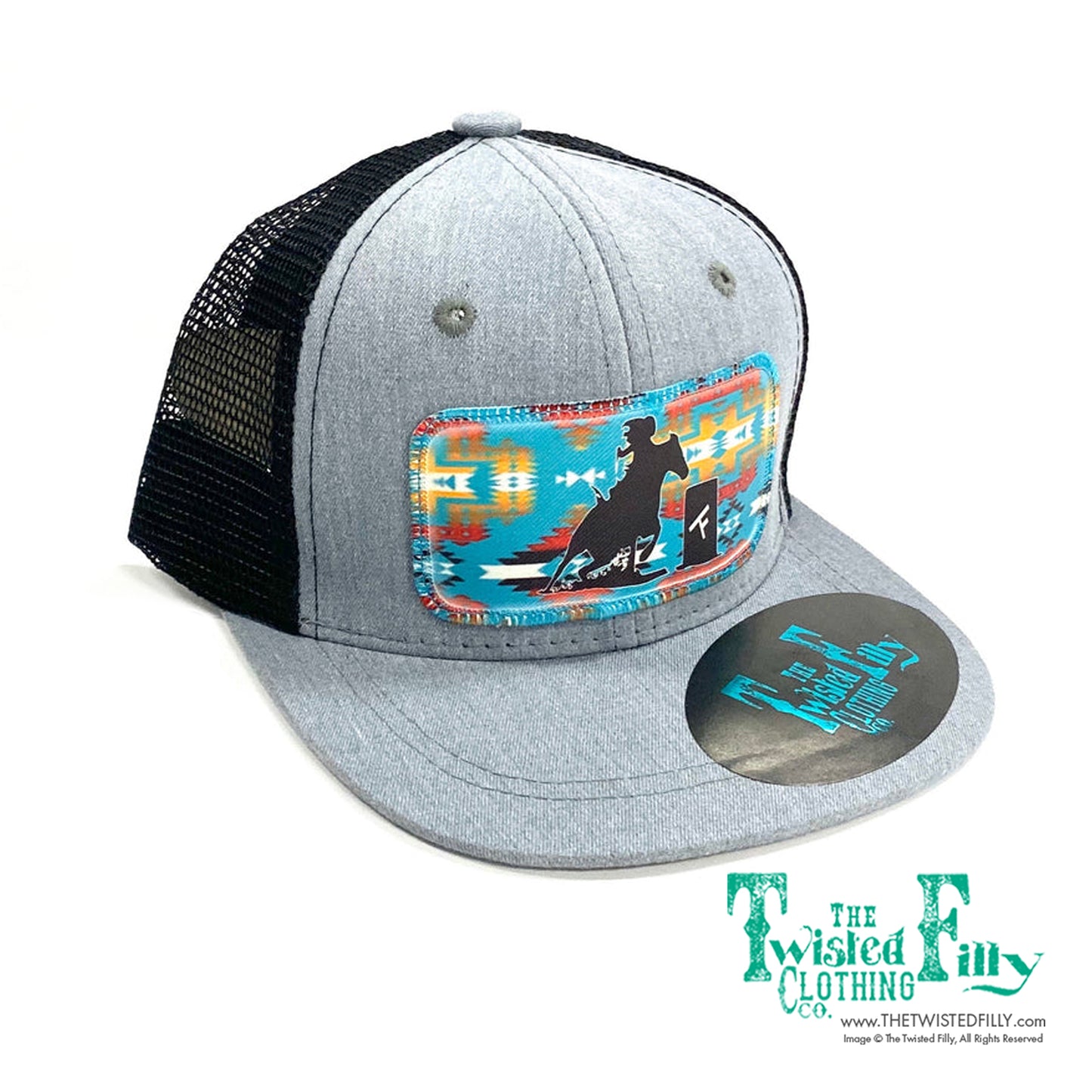 Aztec Barrel Racer - Infant / Toddler Trucker Hat - Blk/Htr Gry
