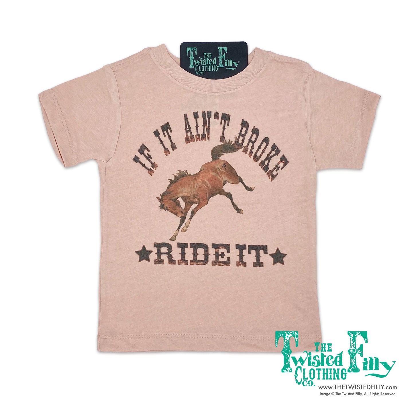 If It Ain't Broke Ride It - S/S Youth Tee - Dusty Rose
