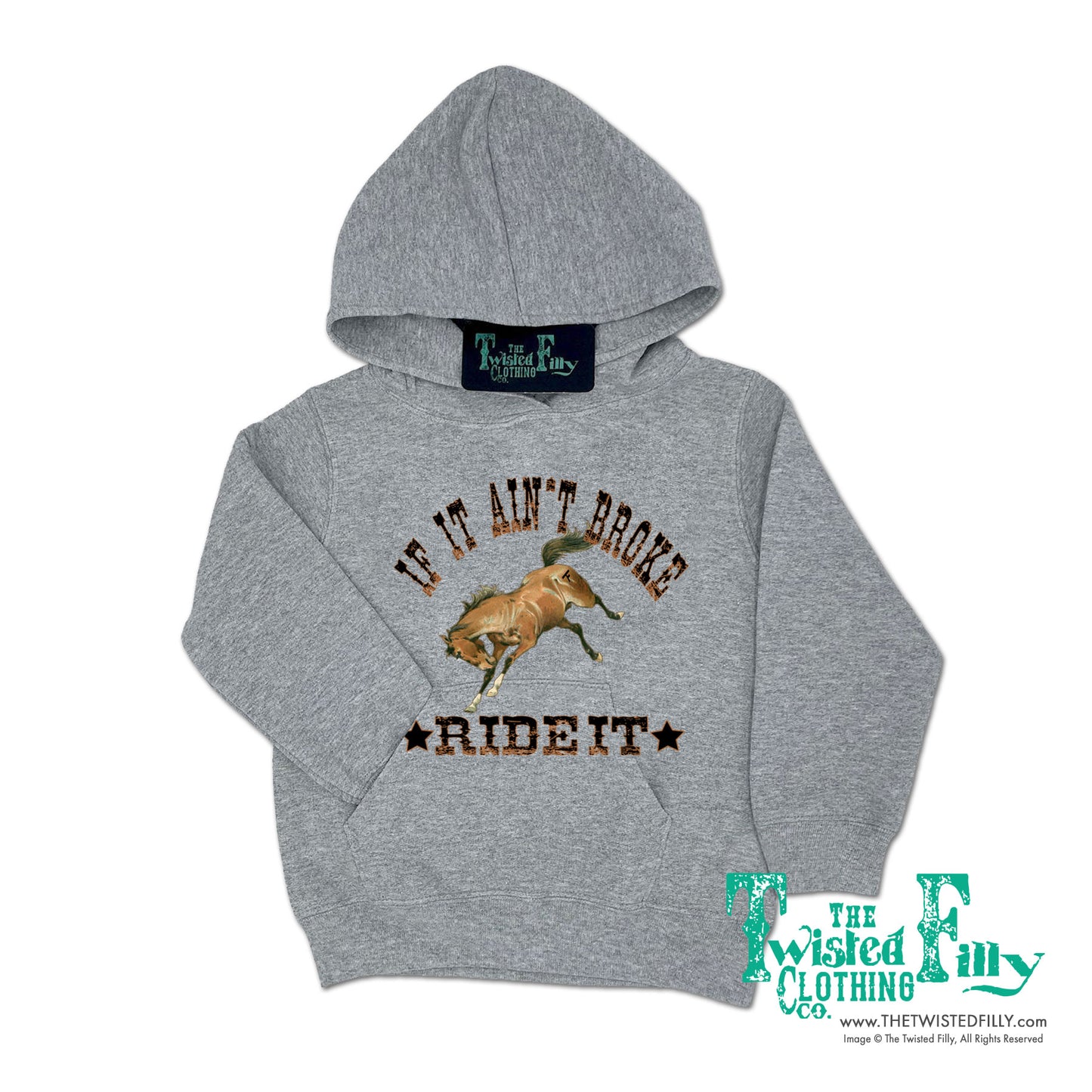 If It Ain't Broke Ride It - Toddler Hoodie - Athletic Gray