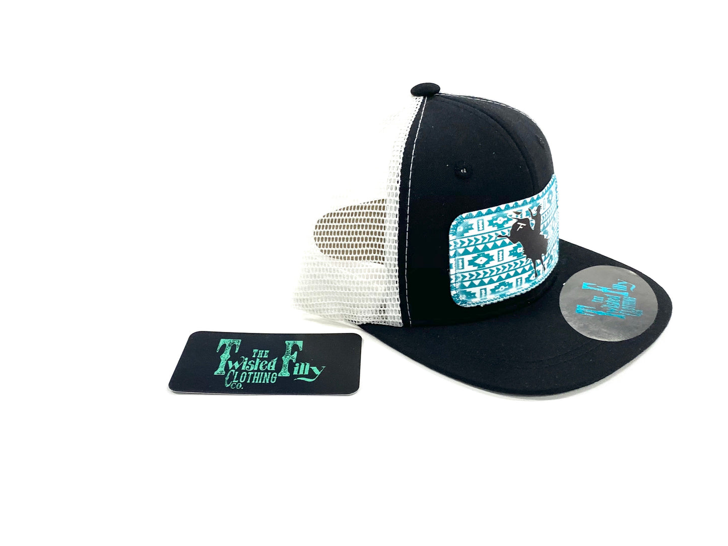 Southwest Bull Rider - Infant / Toddler Trucker Hat - Black/White