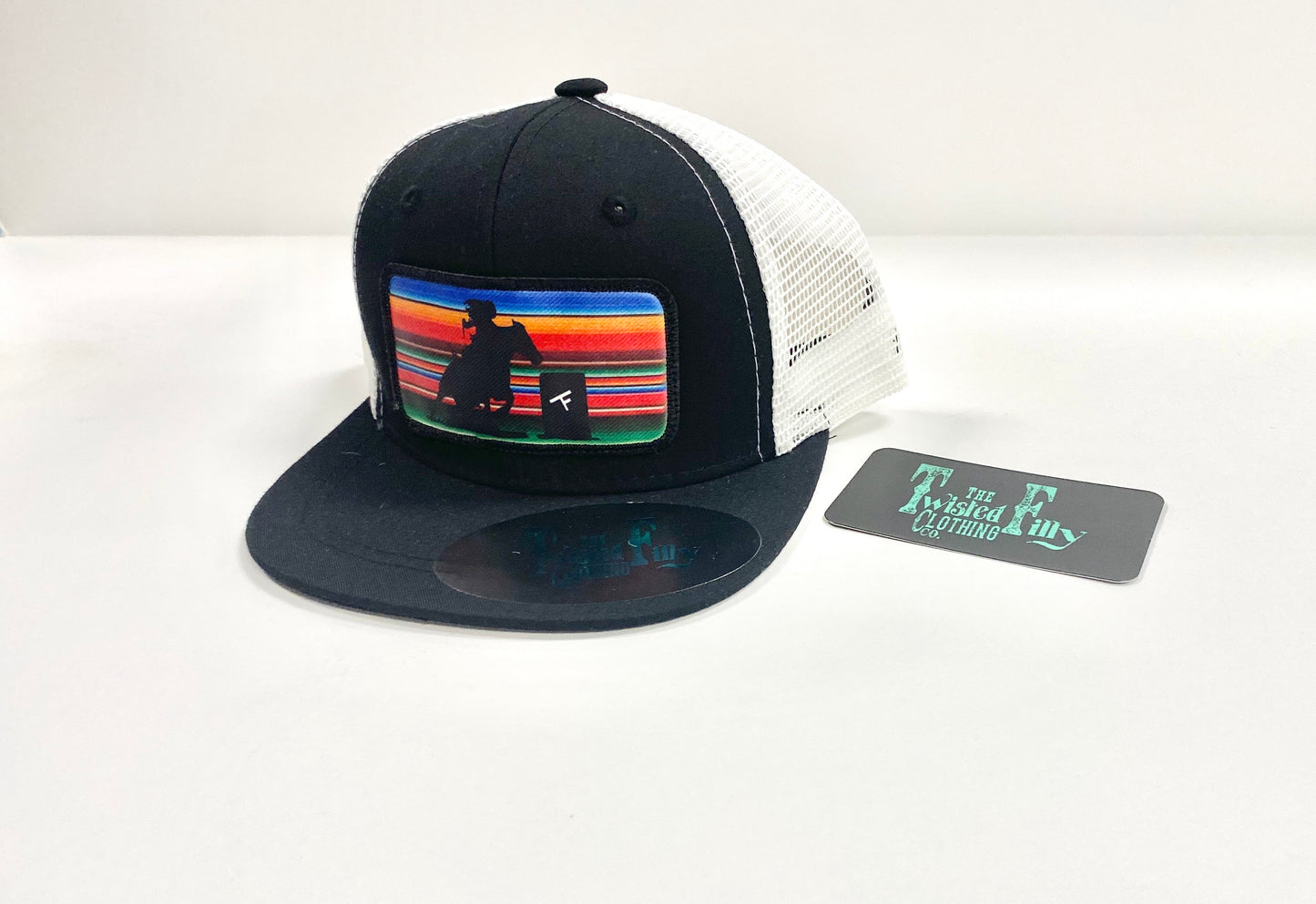 Serape Barrel Racer - Infant / Toddler Trucker Hat - Black/White