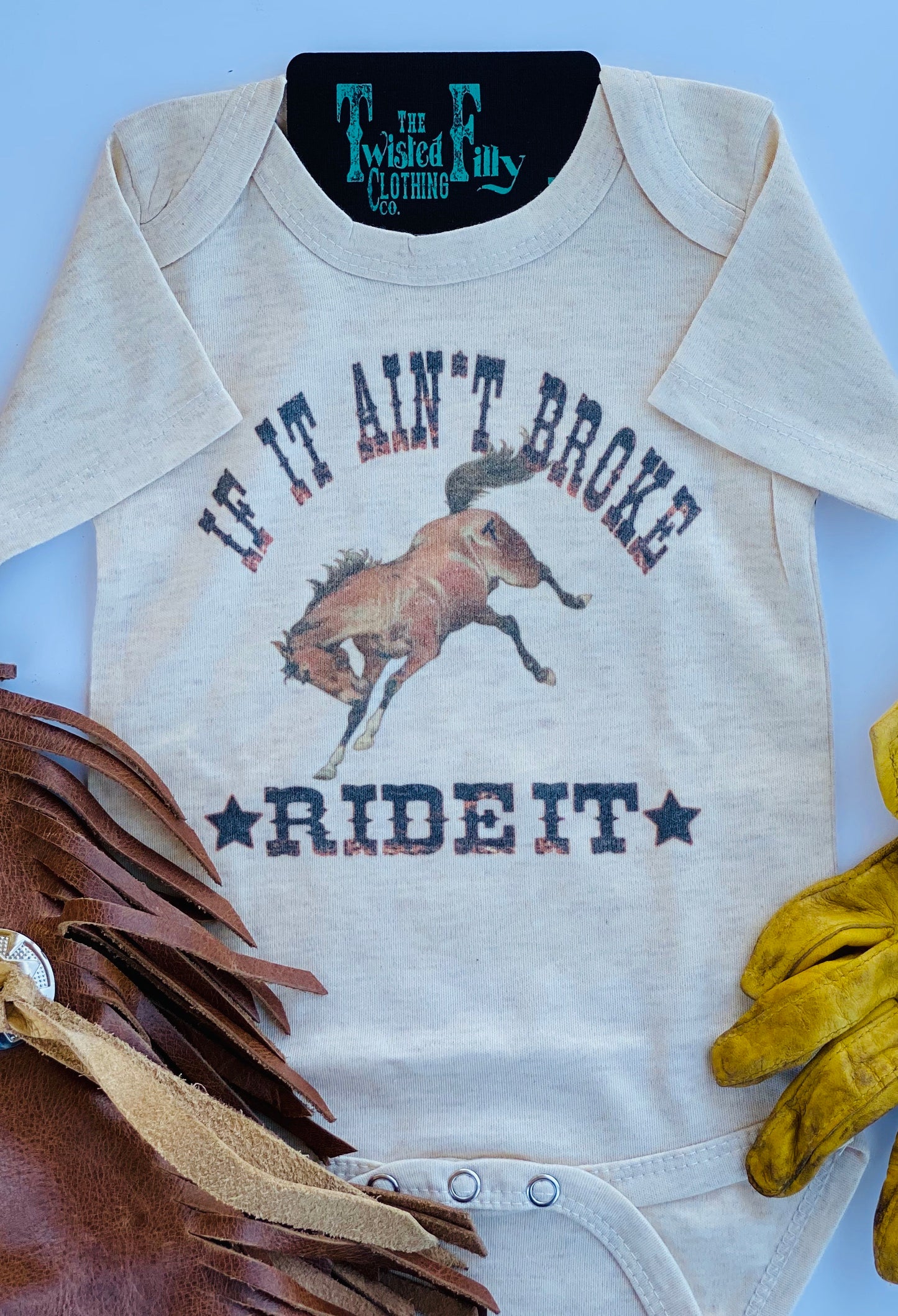 If It Ain't Broke Ride It - S/S Infant One Piece - Oatmeal