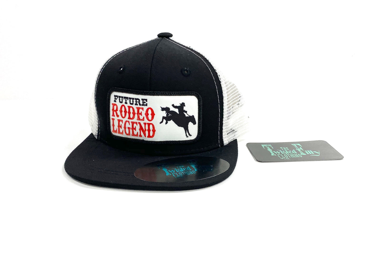 Future Rodeo Legend Bronc Rider - Infant / Toddler Trucker Hat - Blk/Wht
