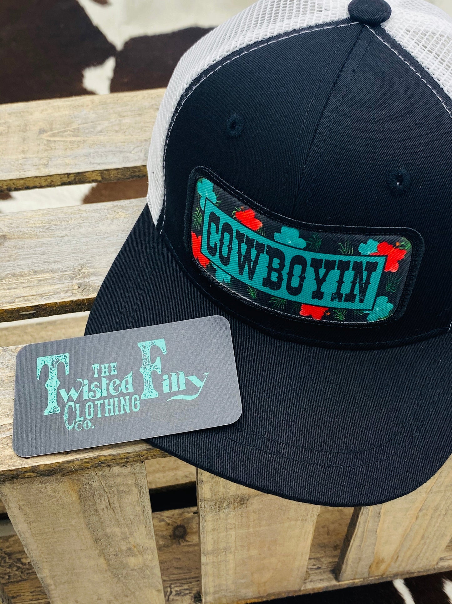 Cowboyin 5.0 - Youth/Adult Trucker Hat - Black/White
