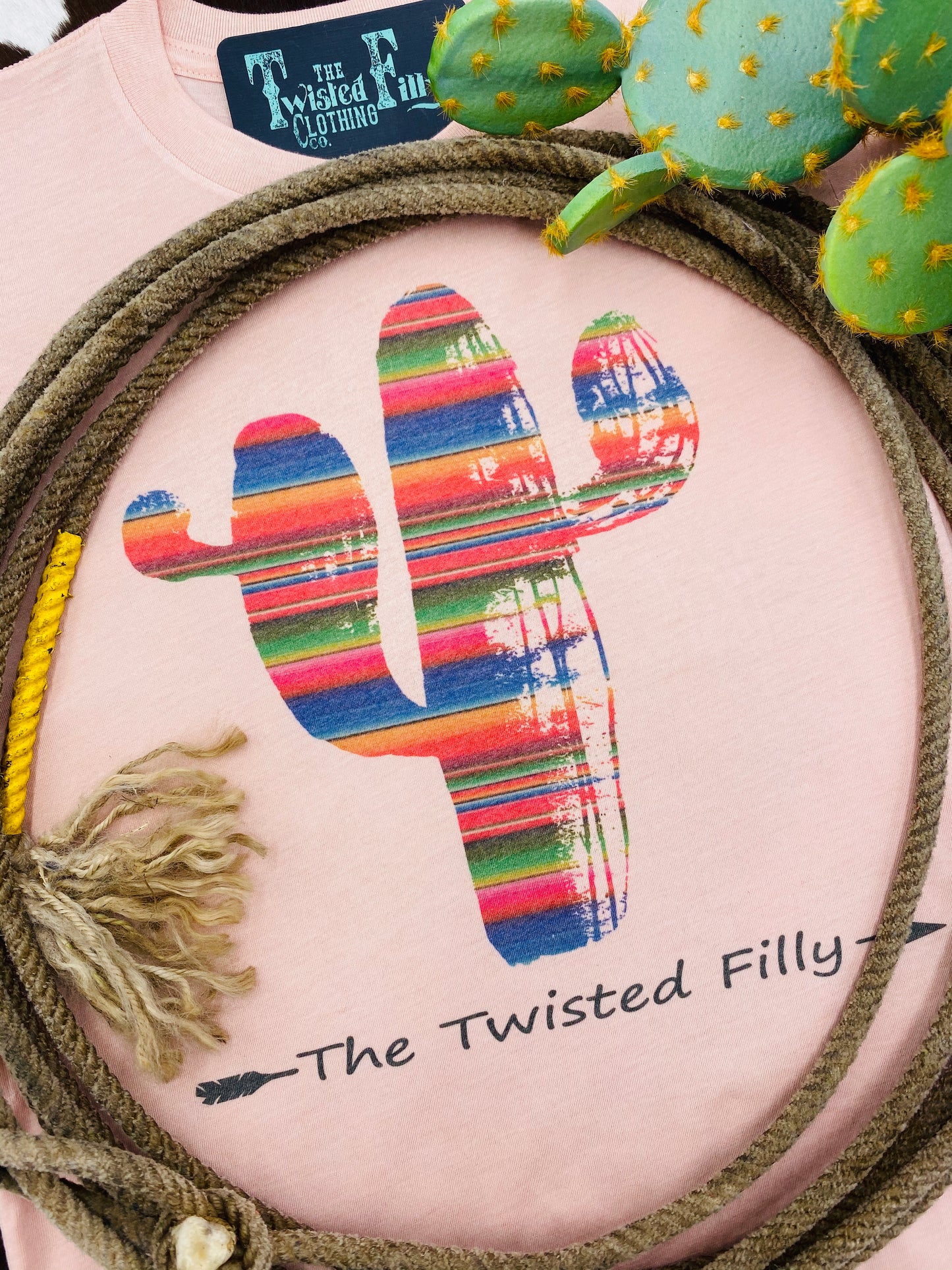 Serape Cactus - S/S Toddler Tee - Dusty Rose