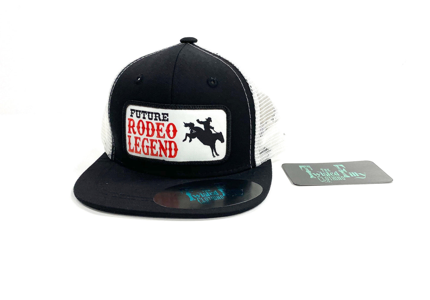 Future Rodeo Legend Bronc Rider - Youth Trucker Hat - Black/White