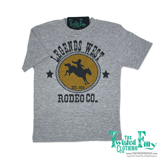 Legends West Rodeo Co. Bronc Rider - S/S Youth Tee - Gray