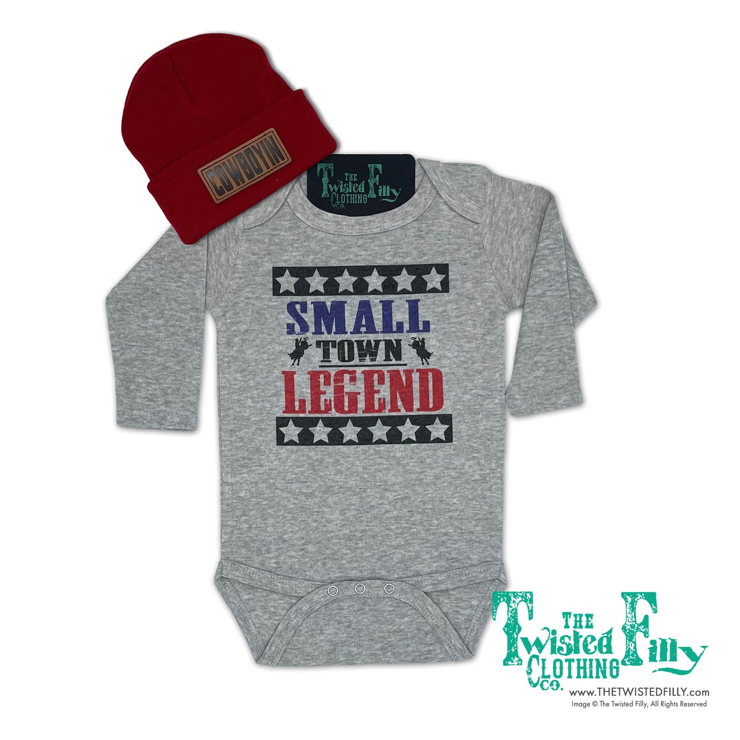 Small Town Legend - L/S Infant One Piece - Gray