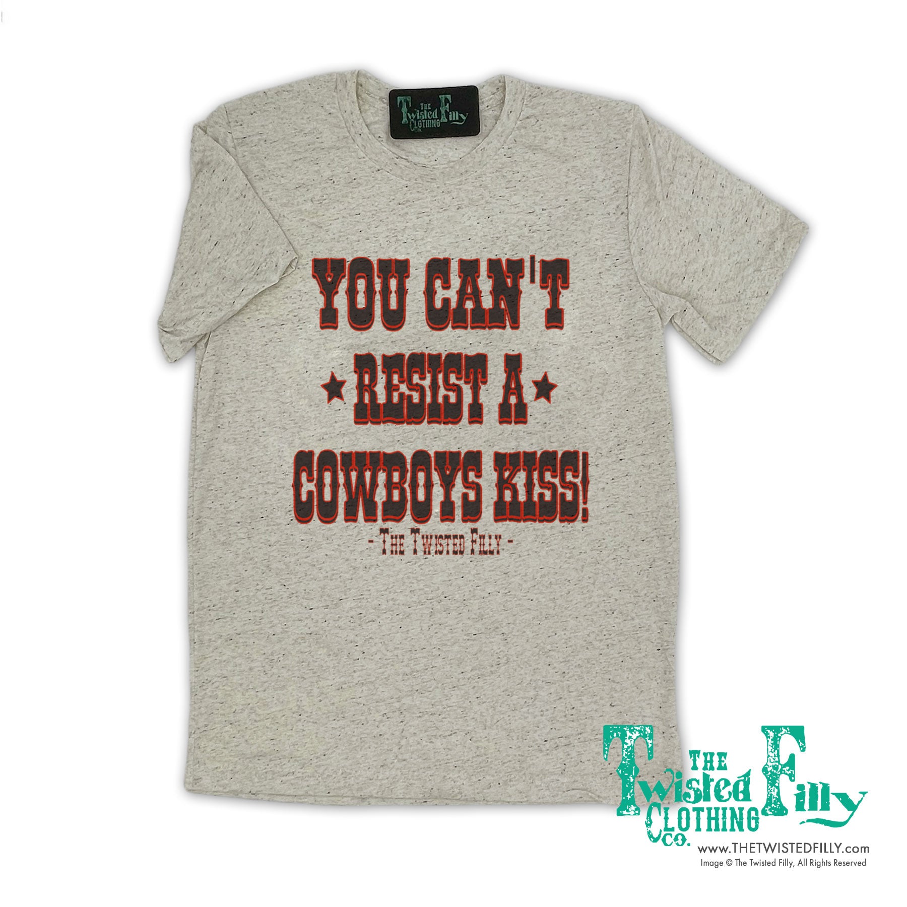 I Only Kiss Cowboys - S/S Crew Neck Adult Tee - Oatmeal – The Twisted Filly  Clothing Co.