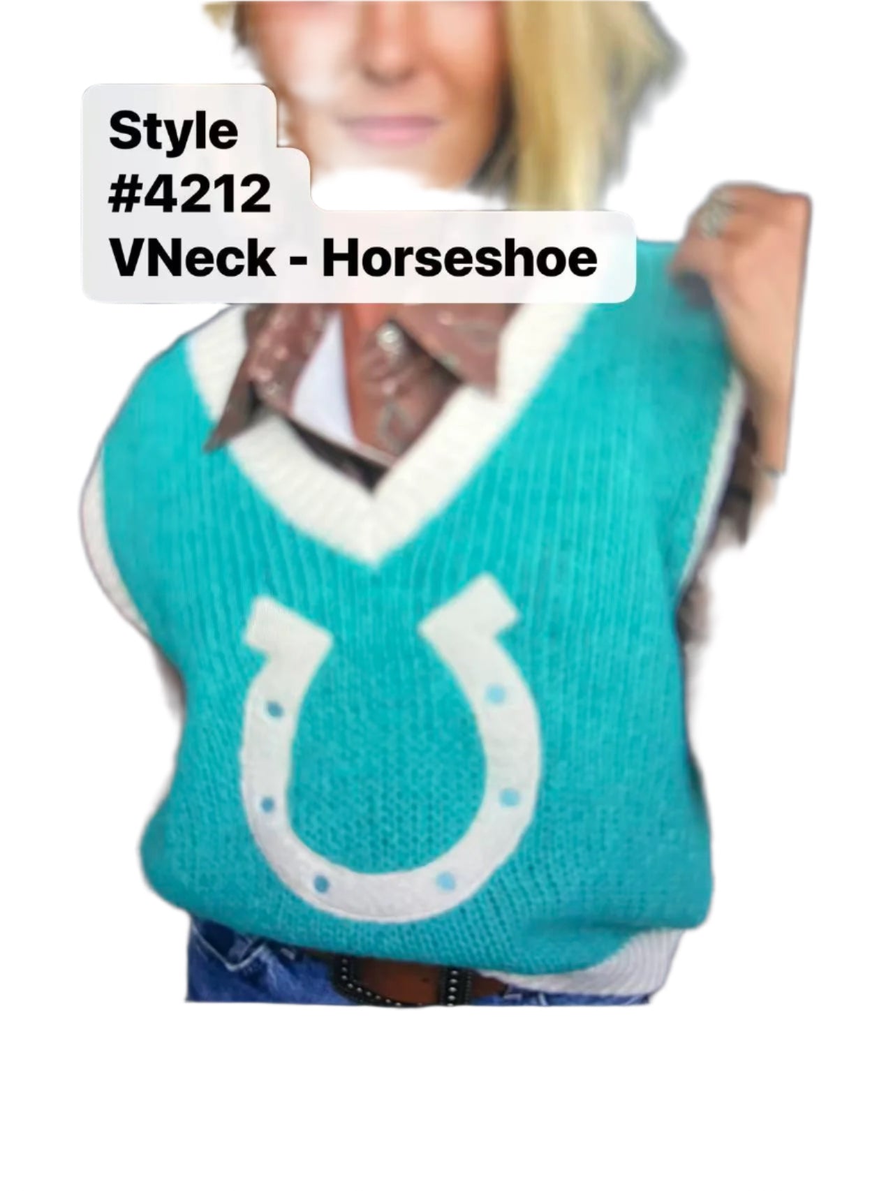Turquoise Horse Shoe - Toddler Sweater Vest