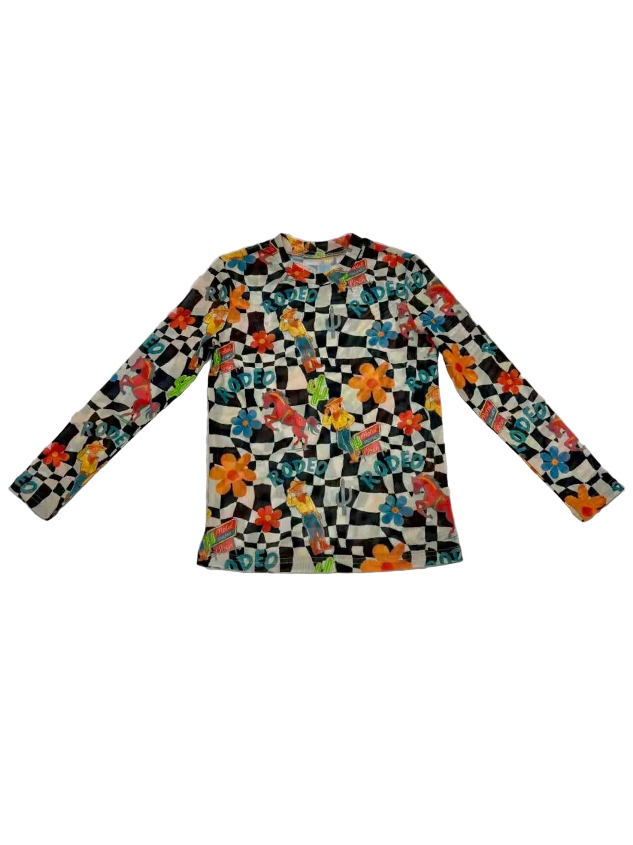 Black Rodeo Check - Toddler Mesh LS Top