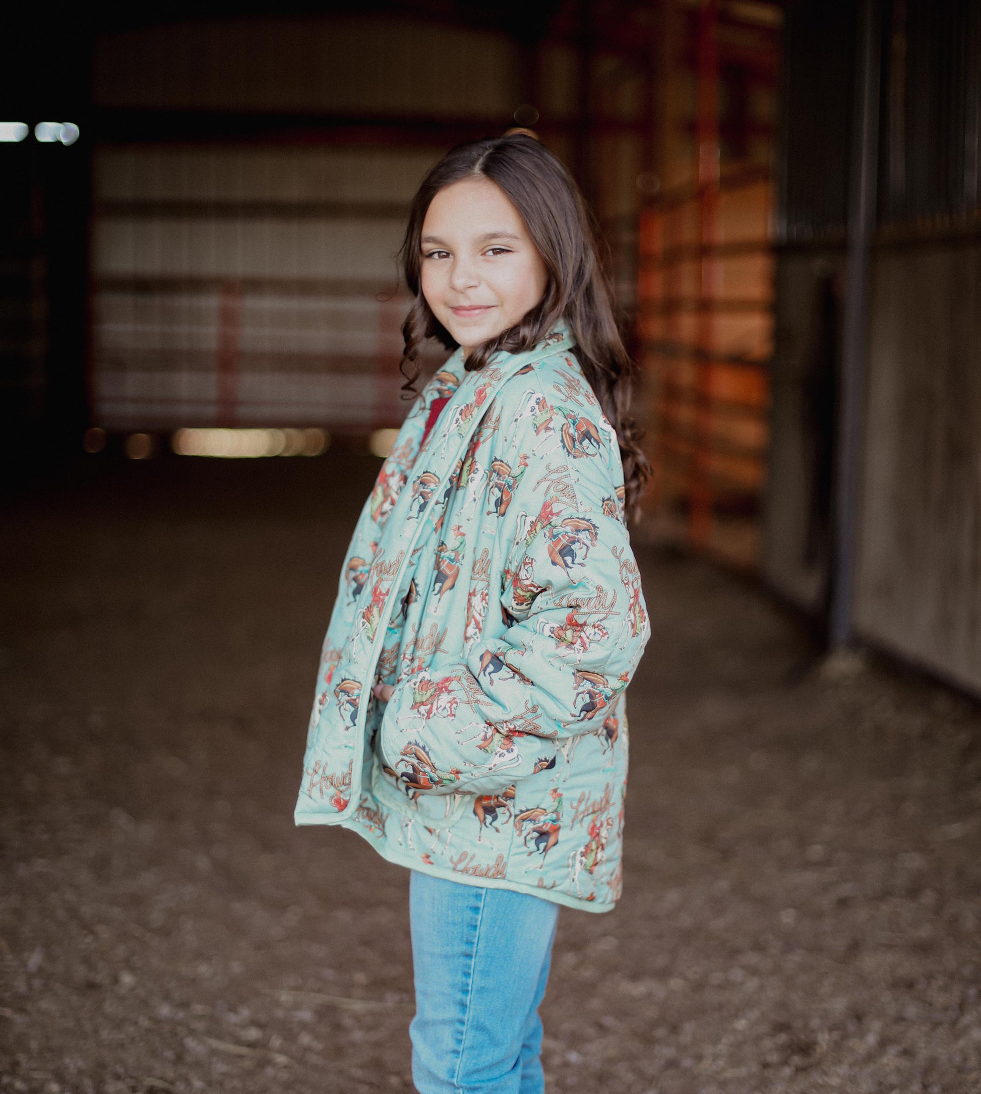 Teal Howdy - Toddler Quilted Jacket - The Twisted Filly