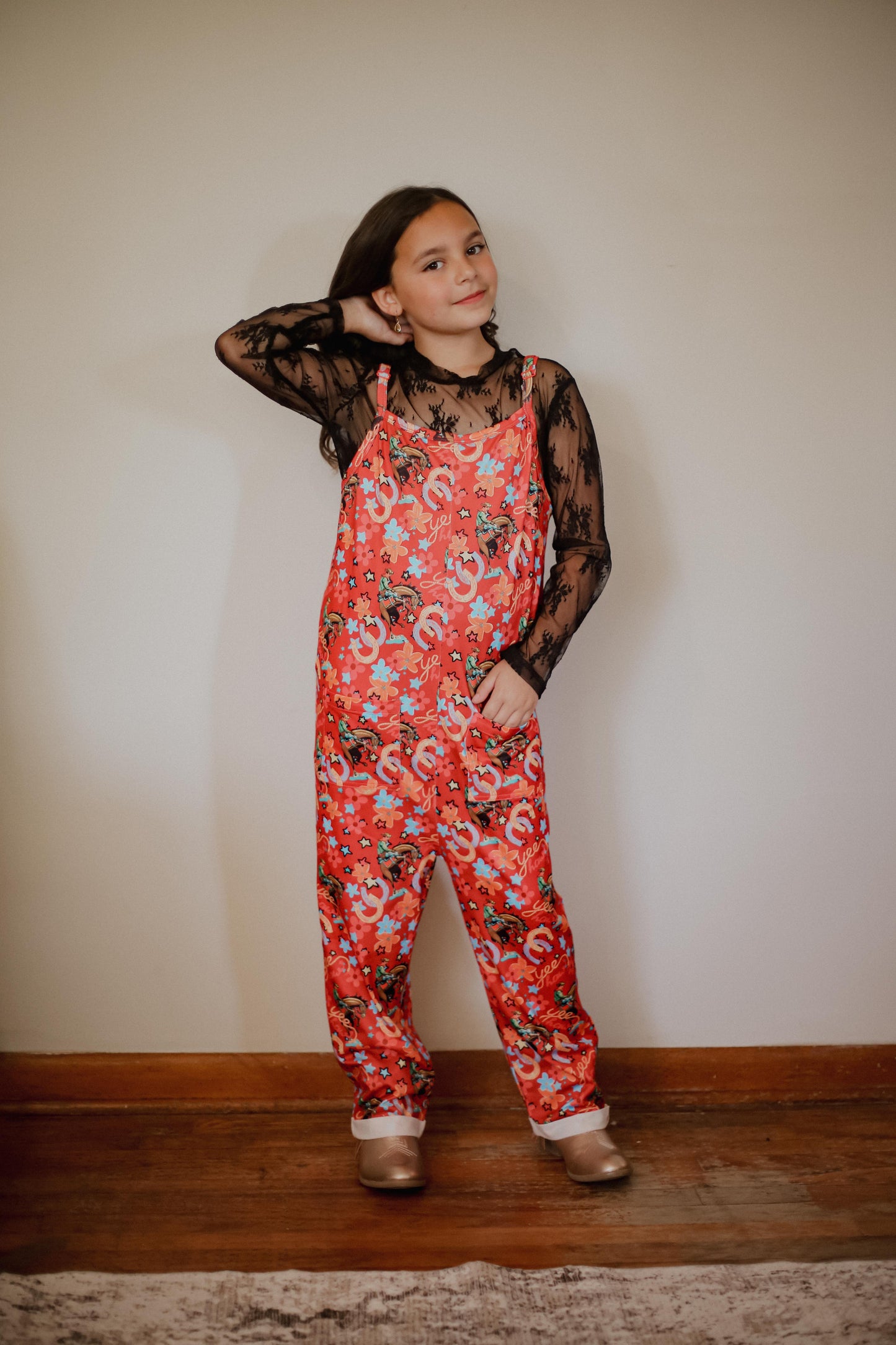 Red Yee Haw - Toddler Sleeveless Romper
