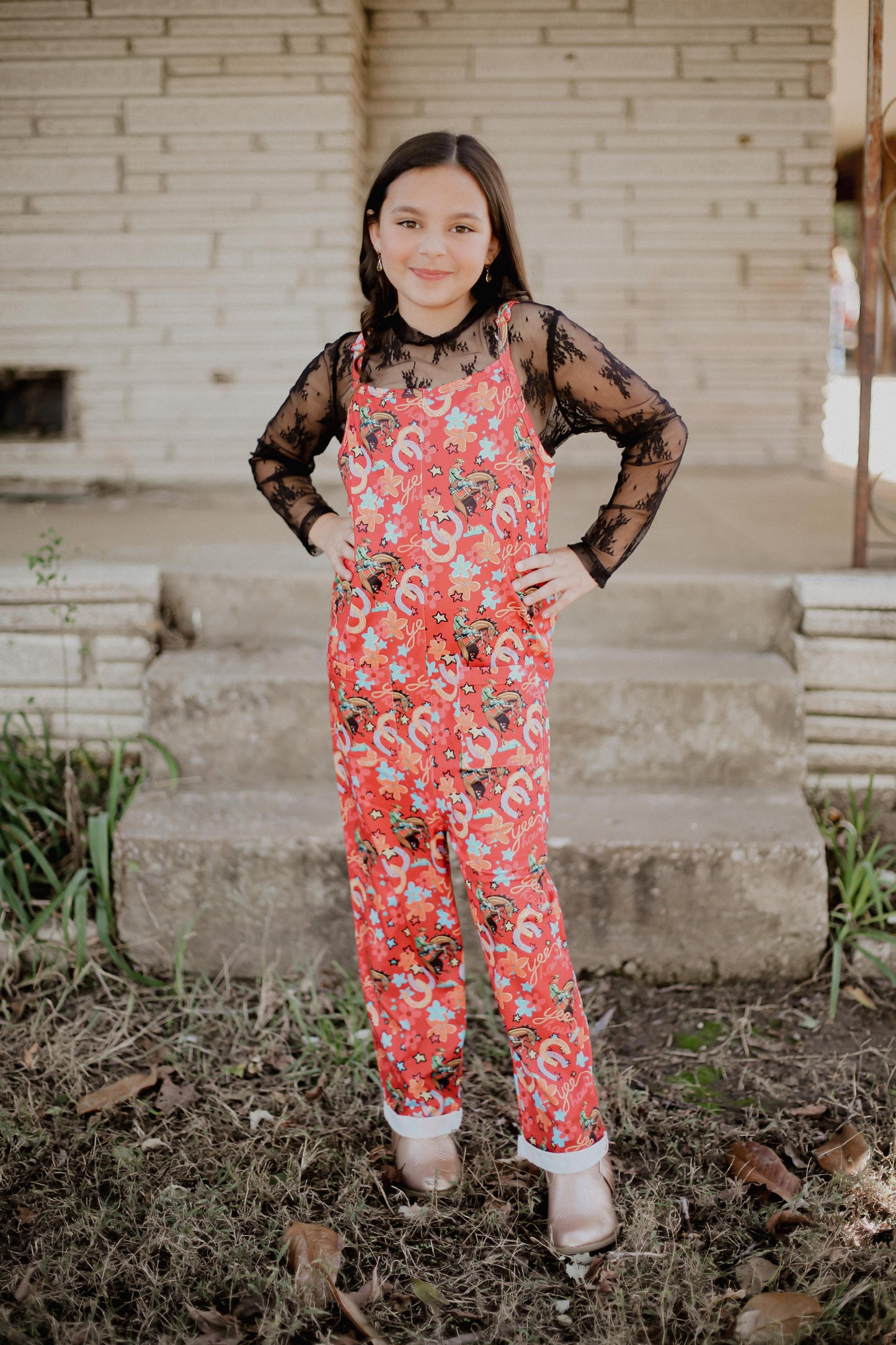 Red Yee Haw - Youth Sleeveless Romper
