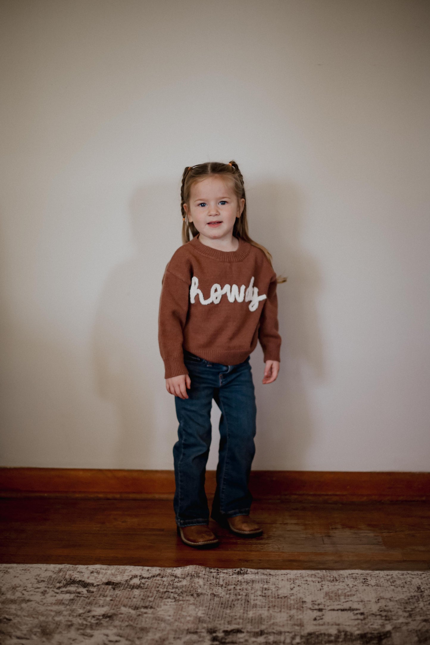 Brown Lower Case Howdy - Toddler Sweater