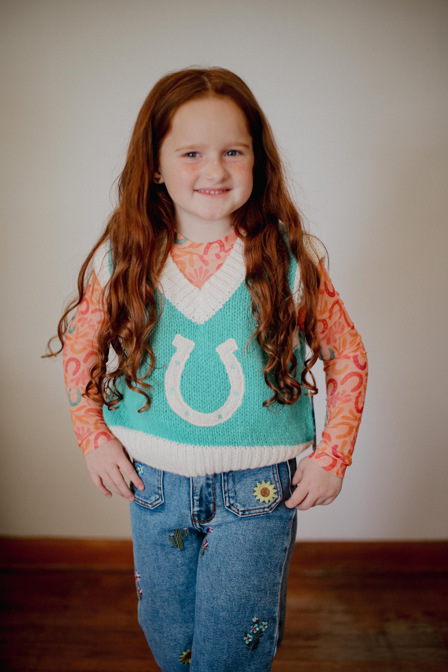 Turquoise Horse Shoe - Youth Sweater Vest
