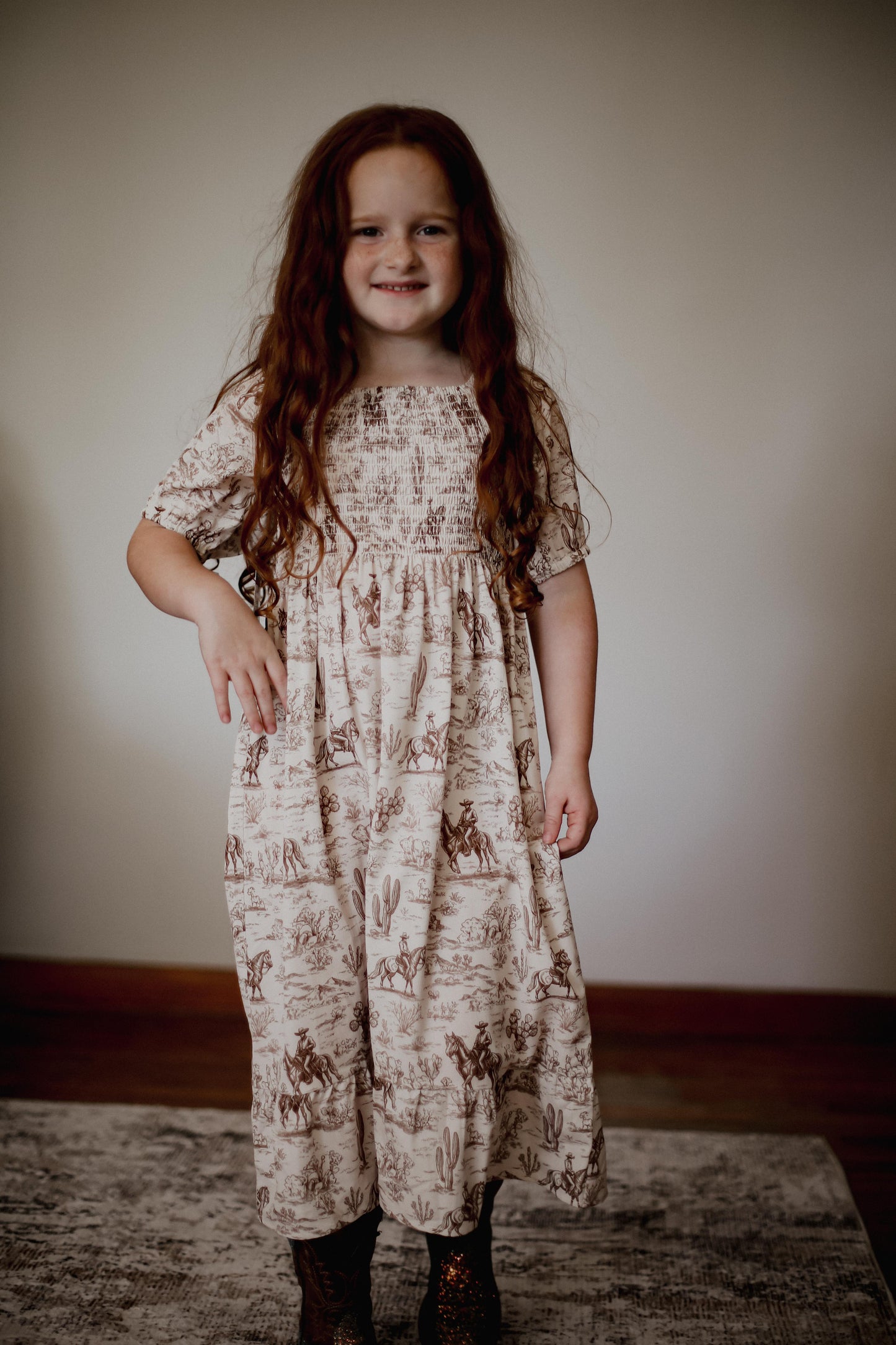 Cactus & Cowboy - Youth Smocked SS Dress