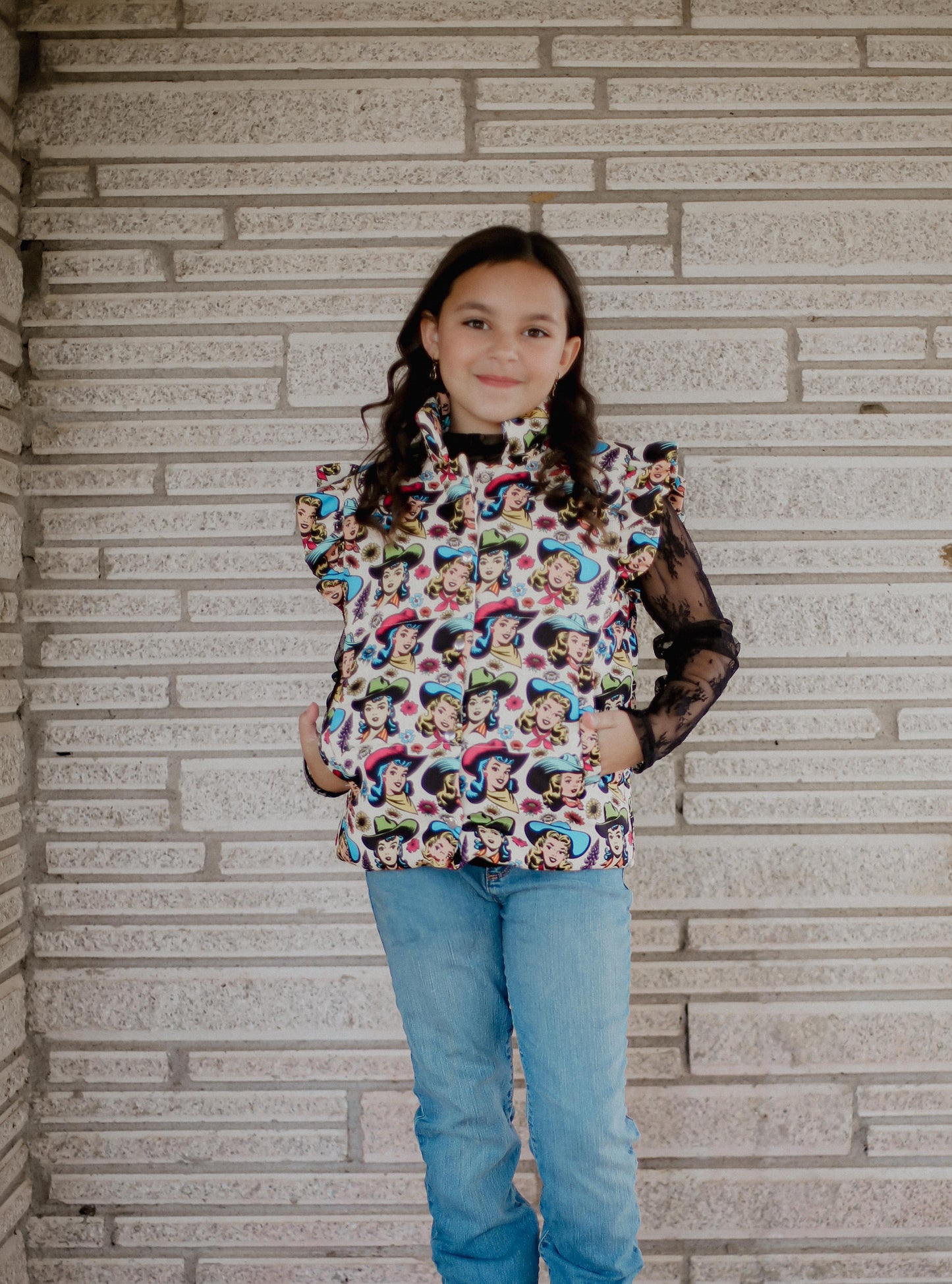 Mint Cowgirl - Toddler - Ruffle Vest